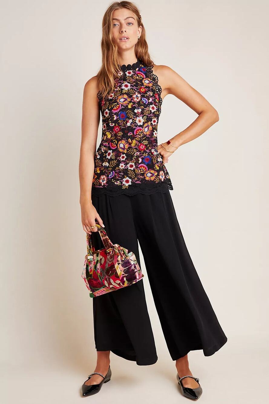 Maeve by Anthropologie Kirstie Embroidered Peplum Blouse, Size 12
